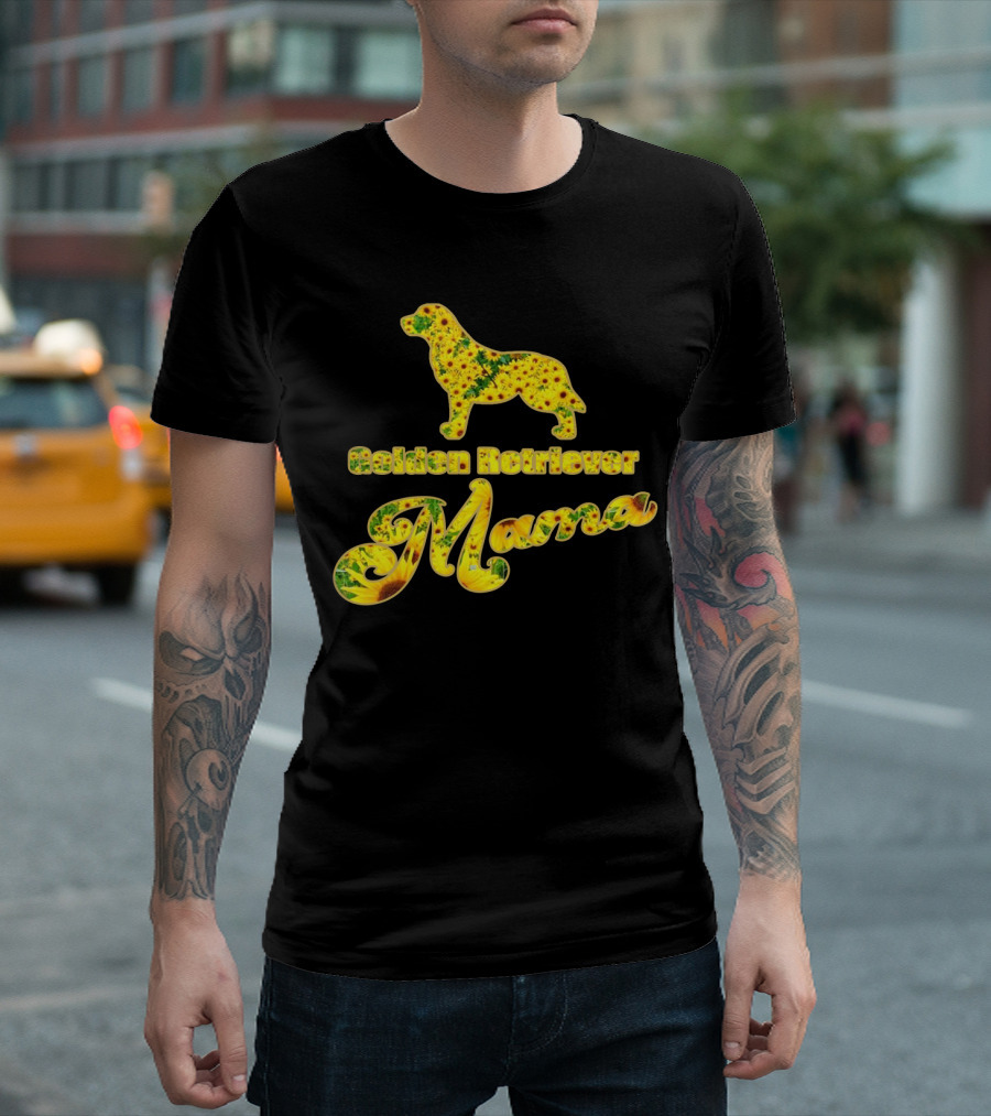 Golden Retriever Mama Sunflower T-Shirt