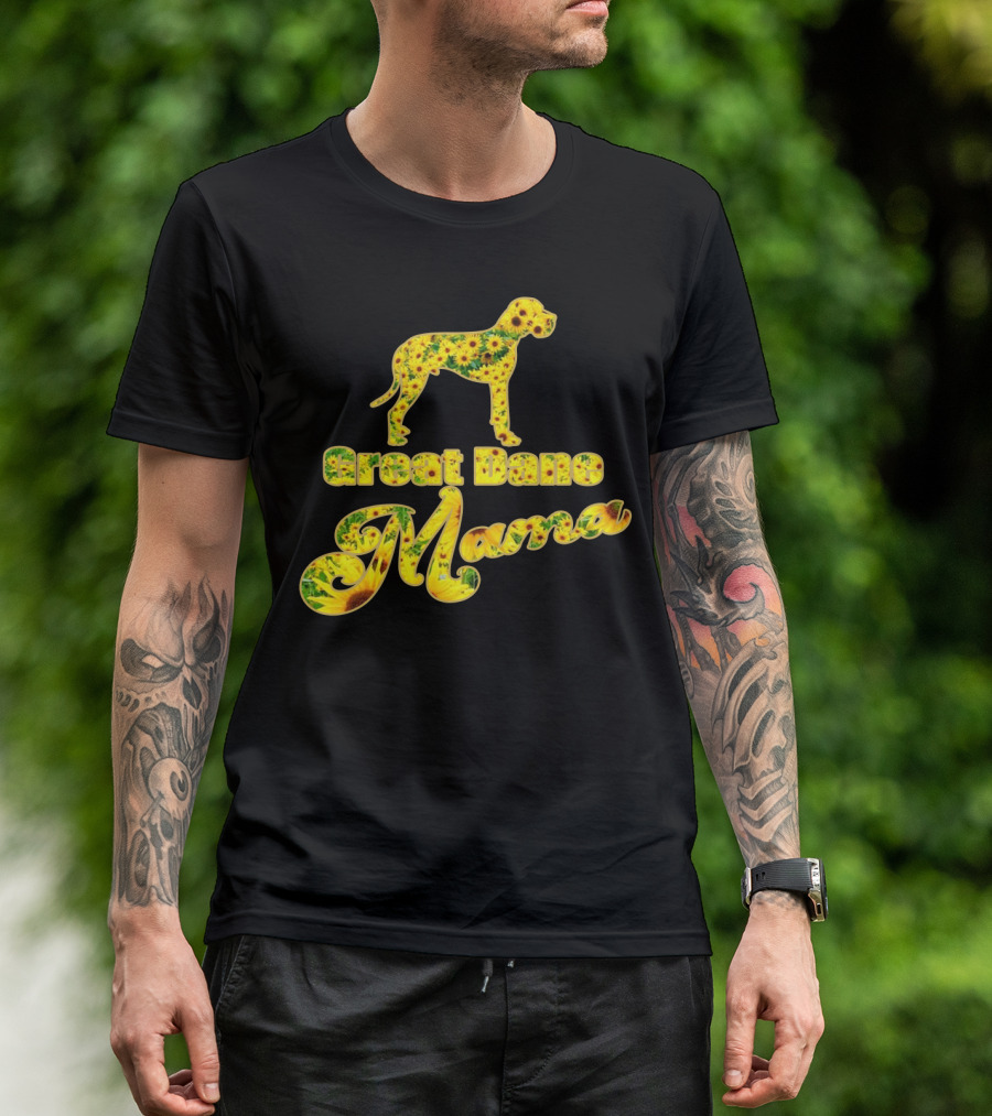 Great Dane Mama Sunflower T-Shirt