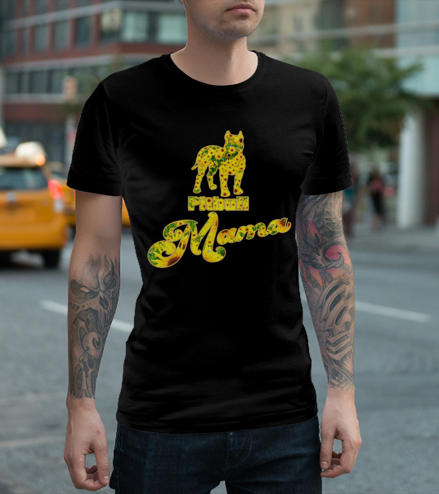 Pitbull Mama Sunflower T-Shirt
