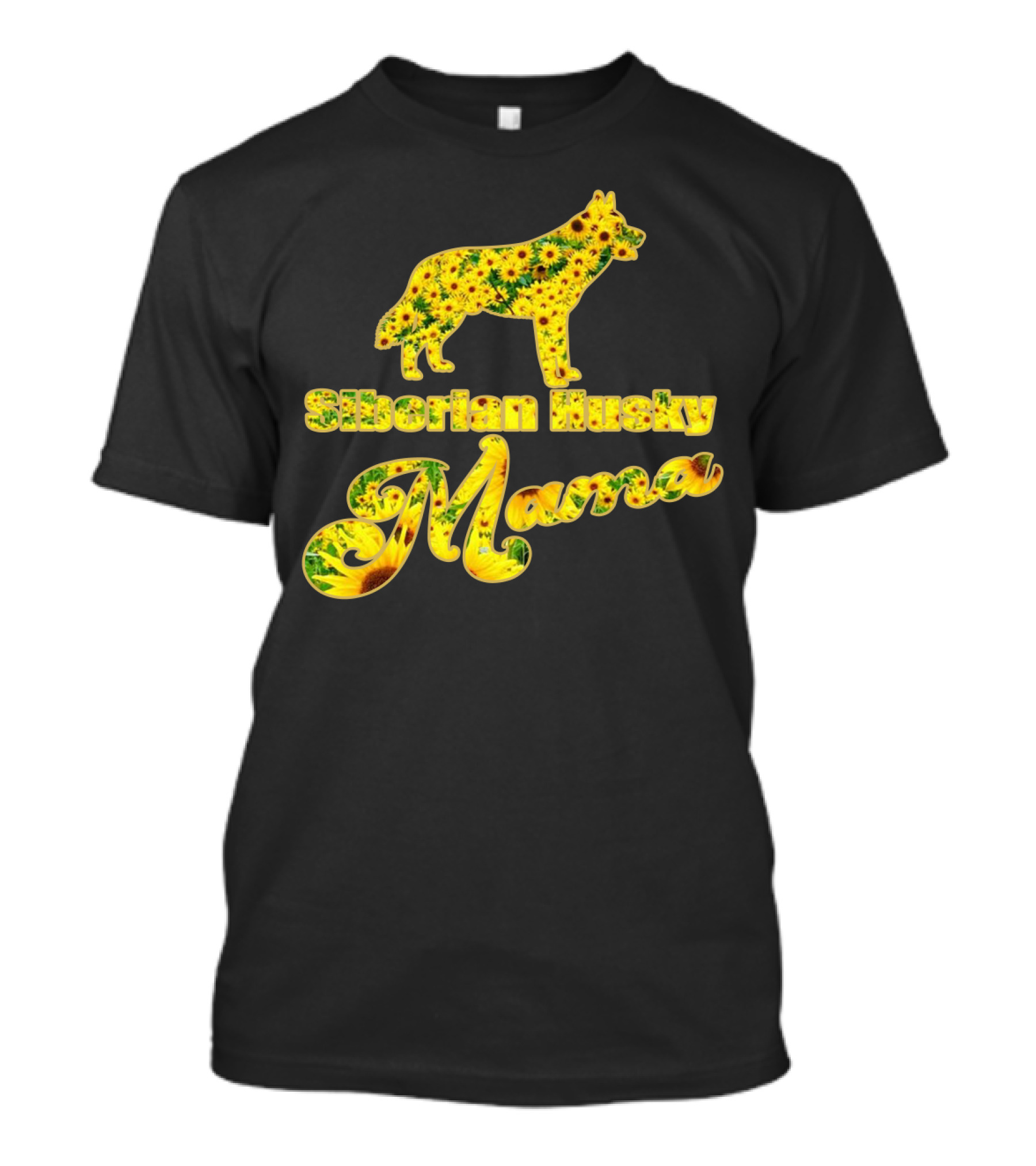 Siberian Husky Mama Sunflower T-Shirt