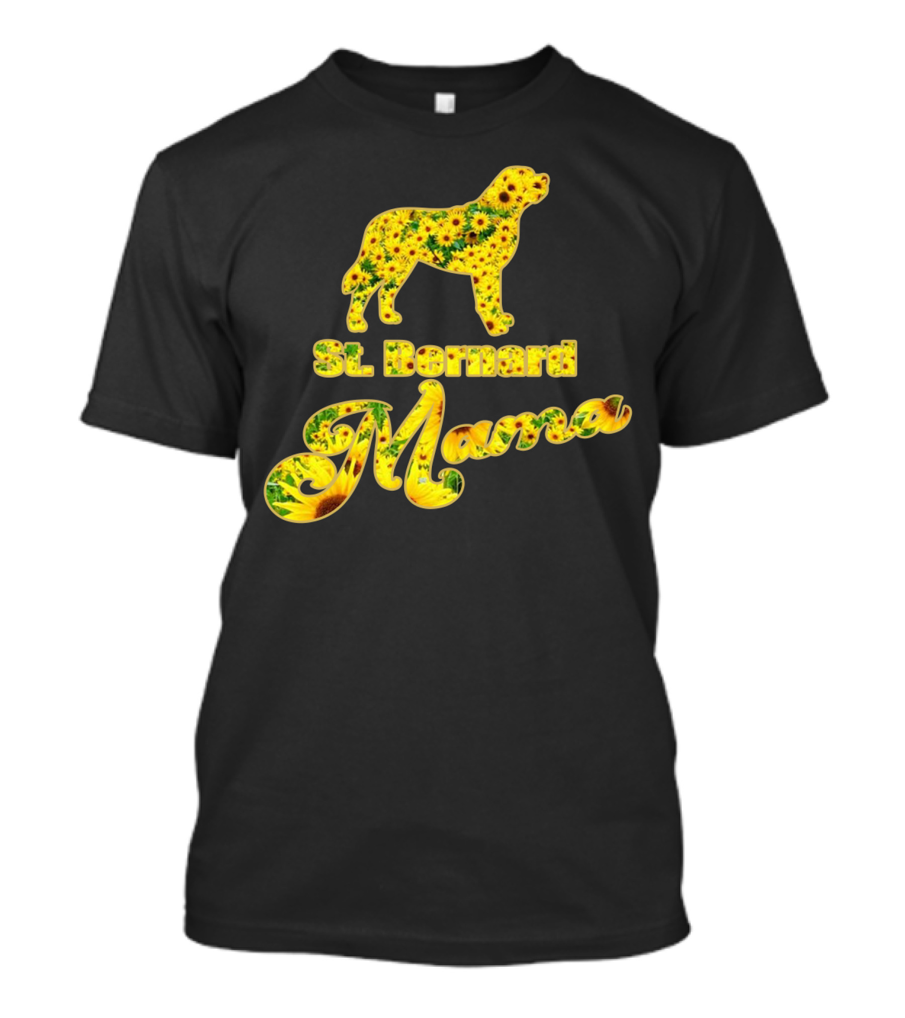 St. Bernard Mama Sunflower T-Shirt