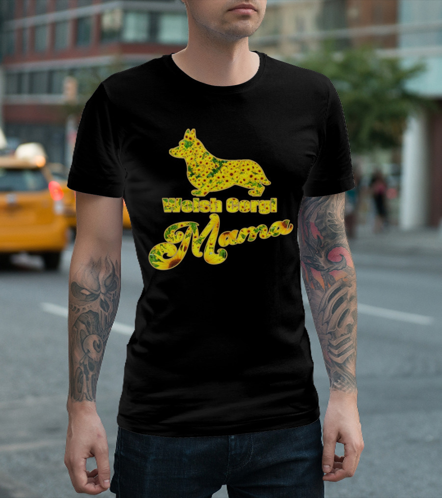 Welsh Corgi Mama Sunflower T-Shirt