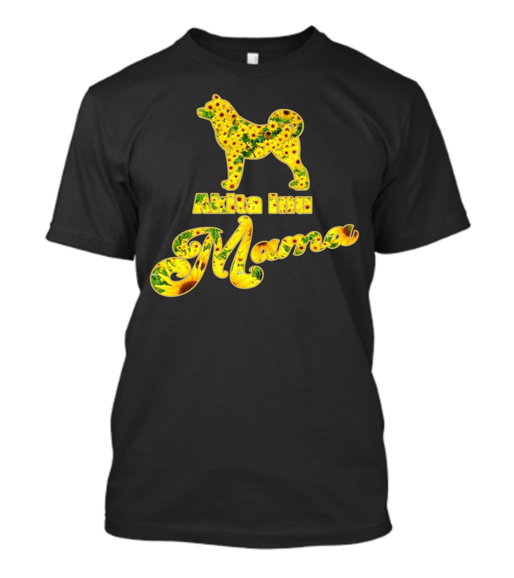 Akita Inu Mama Sunflower T-Shirt
