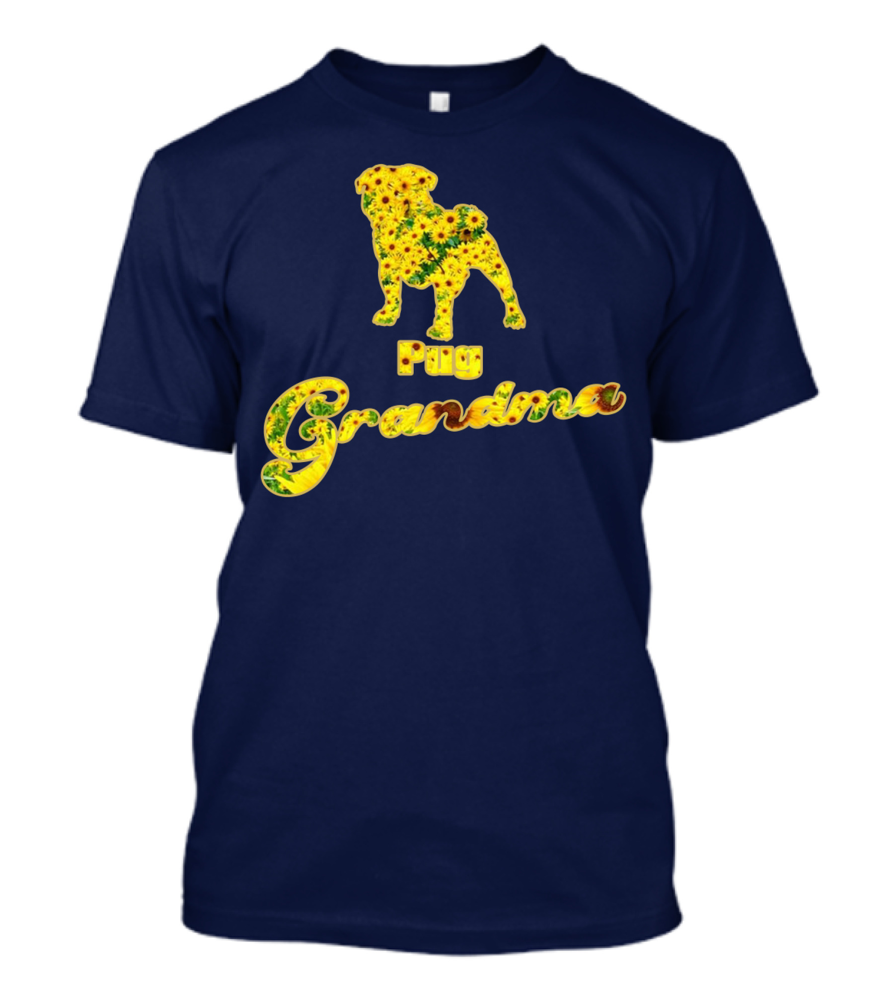 Pug Grandma Sunflower T-Shirt
