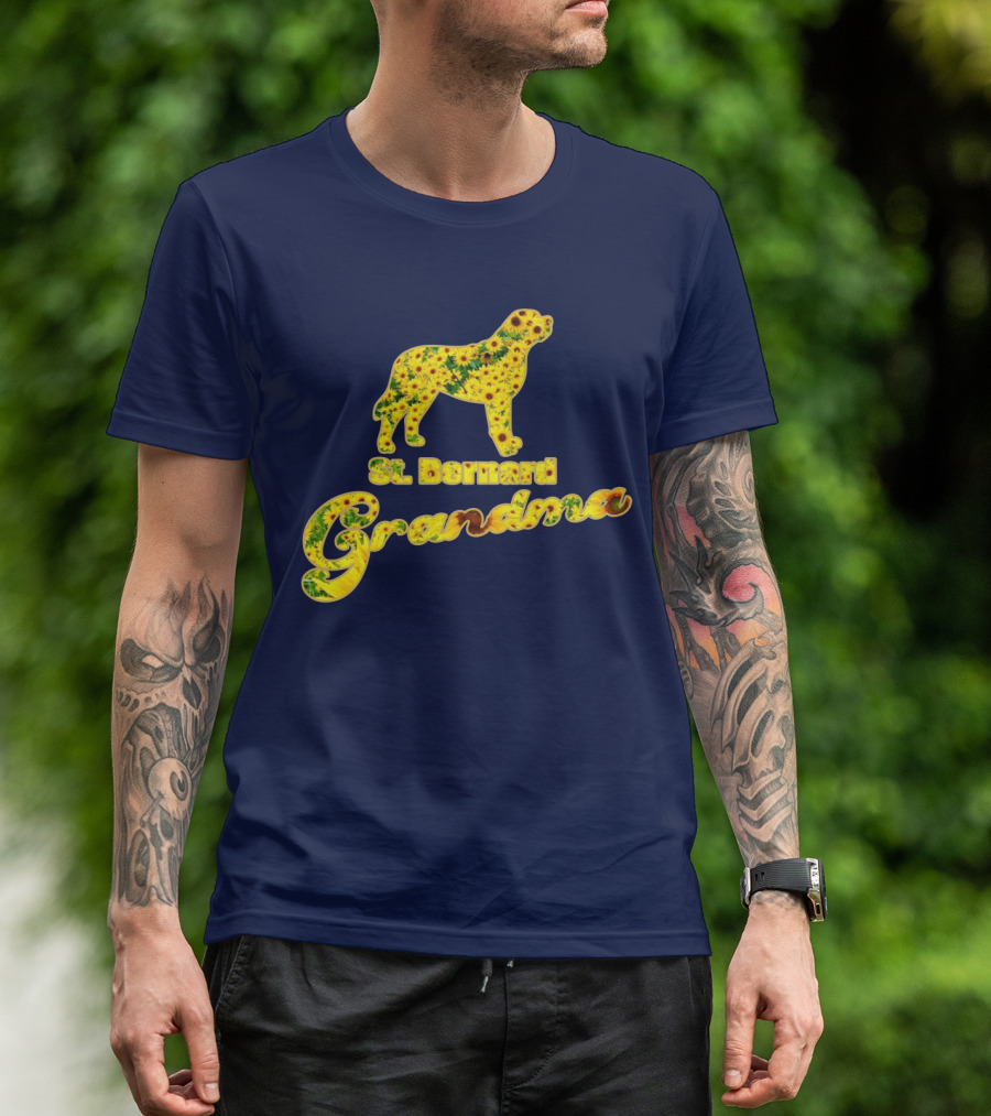 St. Bernard Grandma Sunflower T-Shirt