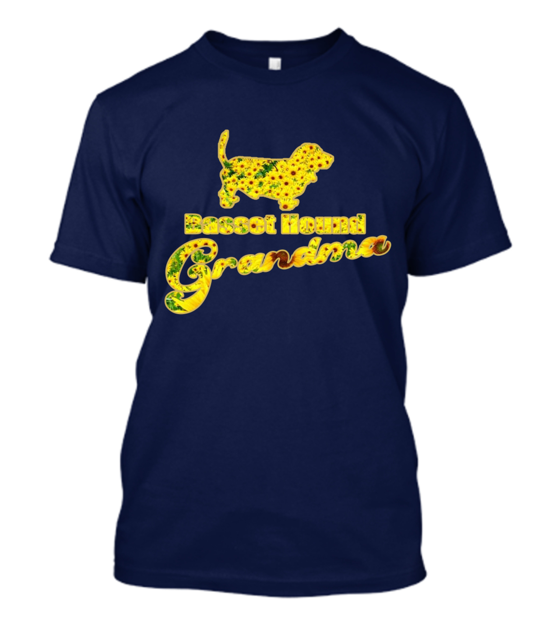 Basset Hound Grandma Sunflower T-Shirt