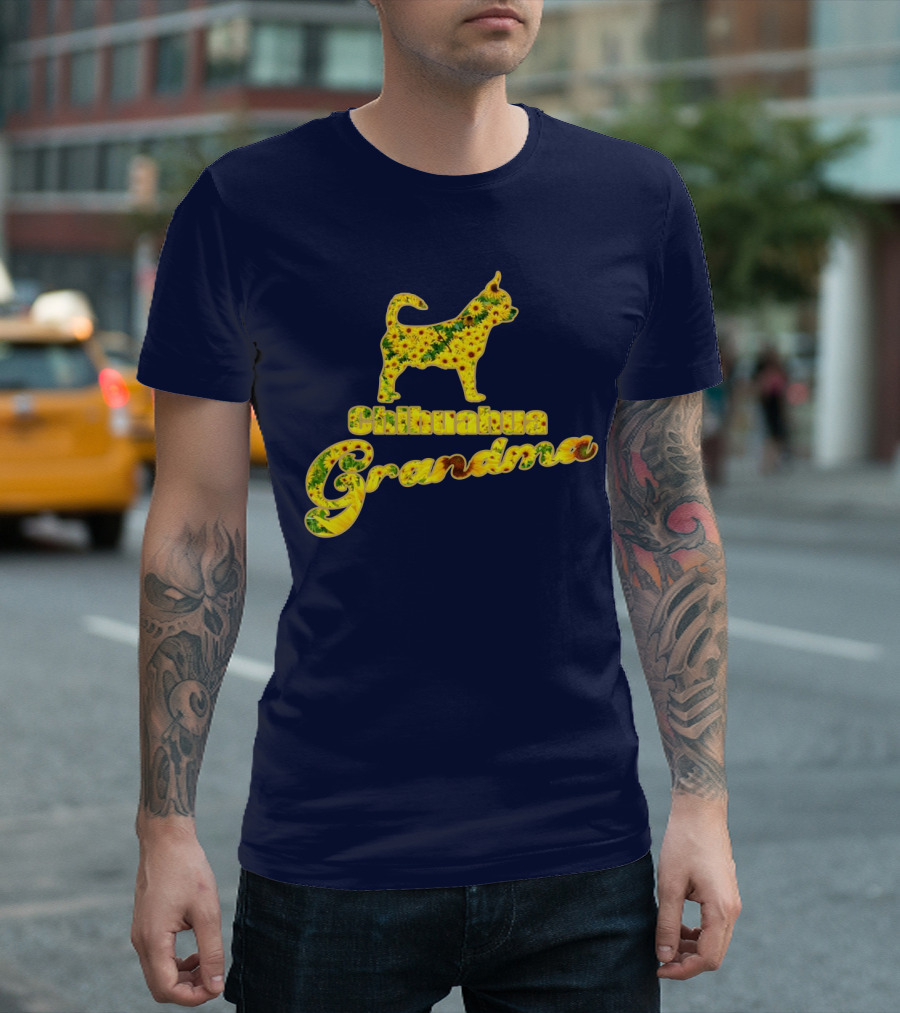 Chihuahua Grandma Sunflower T-Shirt