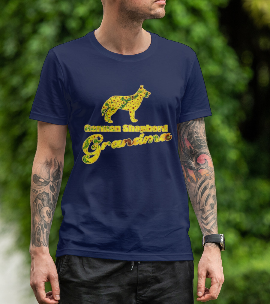 German Shepherd Grandma Sunflower T-Shirt