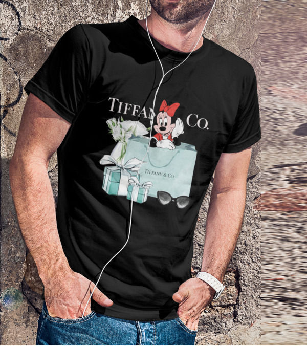 Tiffany And Co Minnie Mouse Bag Flowers Sunglasses T-Shirt
