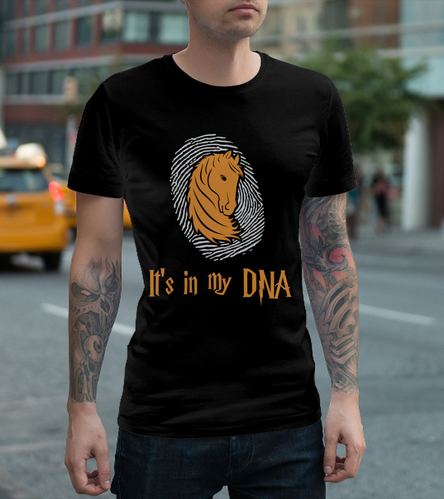 It's in My DNA Horse Love with Horse and Fingerprint T-Shirt