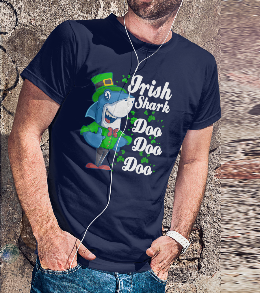 Irish Shark Doo Doo Doo Dad Shamrock Leprechaun Hat T-Shirt