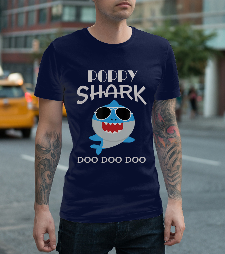 Poppy Shark Sunglasses Doo Doo Doo T-Shirt