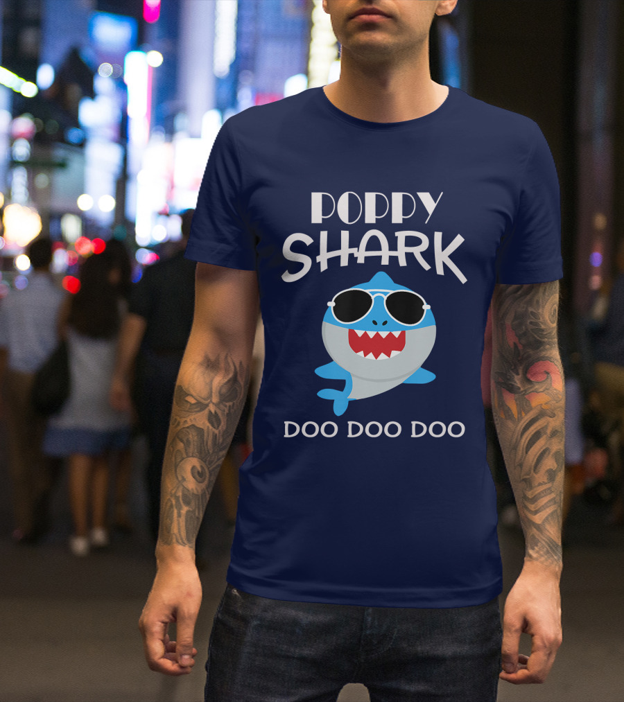 Poppy Shark Sunglasses Doo Doo Doo T-Shirt
