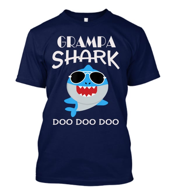 Grampa Shark Doo Doo Doo With Sunglasses Fun T-Shirt