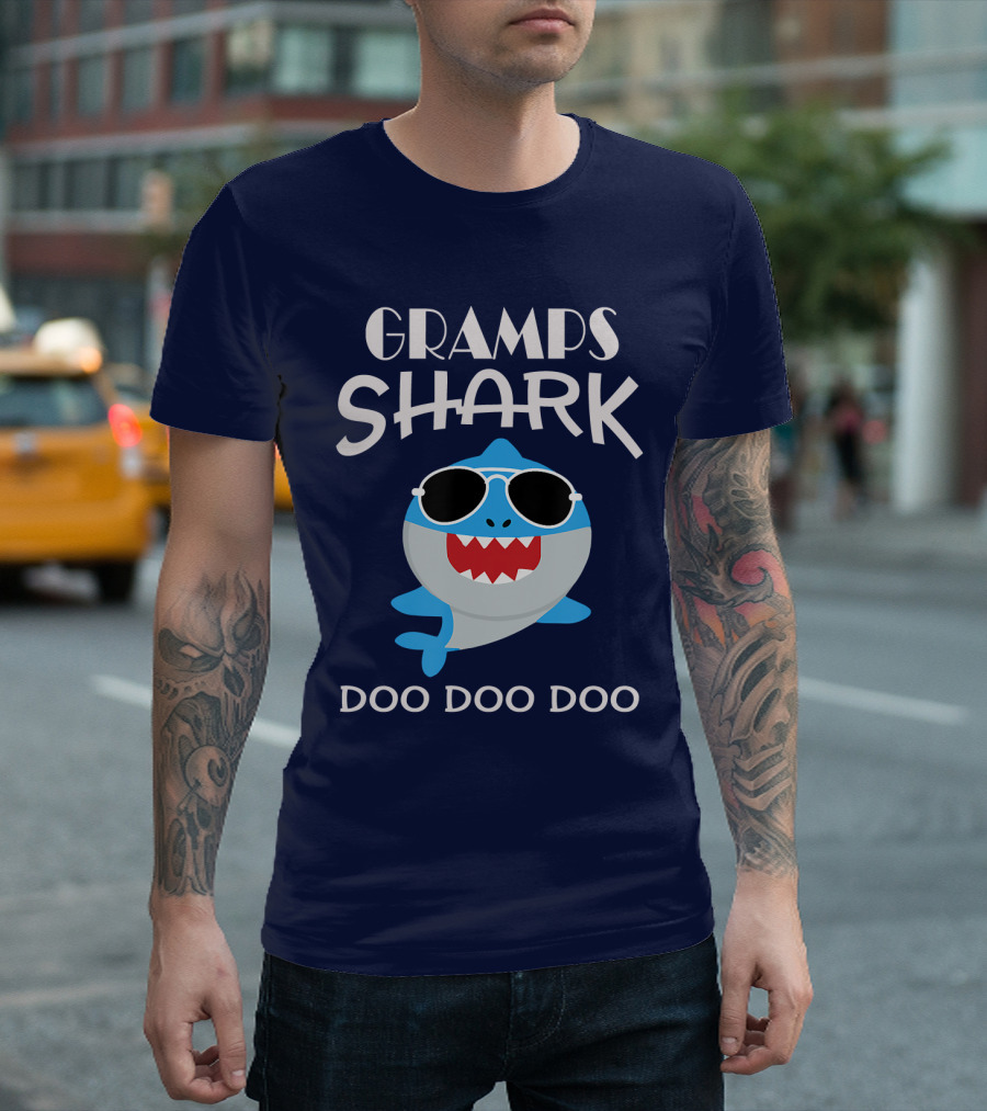 Gramps Shark Sunglasses With Doo Doo Doo Lyrics T-Shirt