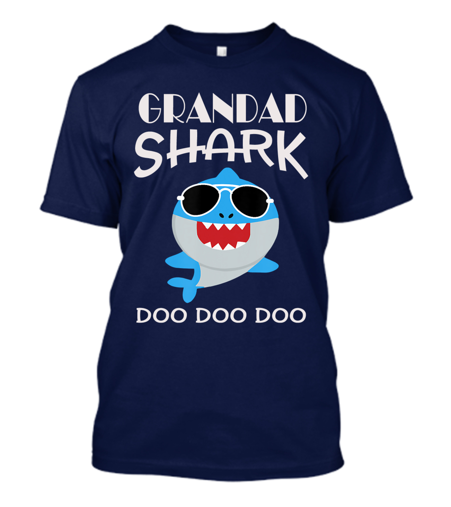 Grandad Shark Doo Doo Doo Sunglasses Happy Cartoon T-Shirt
