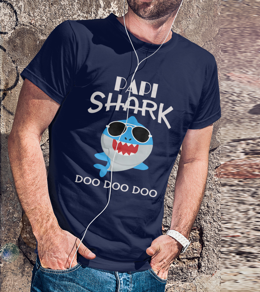 Papi Shark Doo Doo Doo Sunglasses Fun T-Shirt