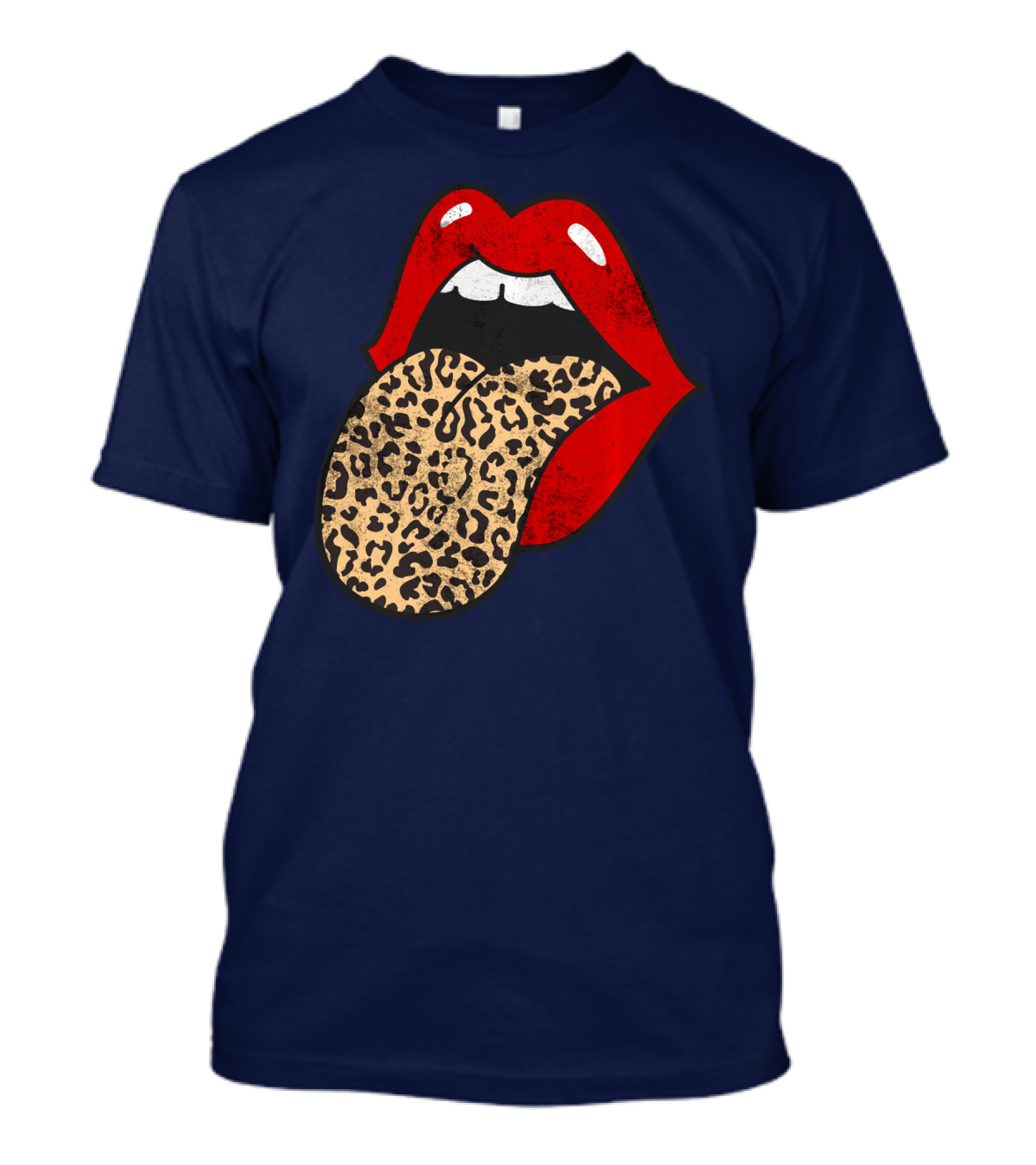 Red Lips Leopard Tongue Trendy Animal ASM T-Shirt