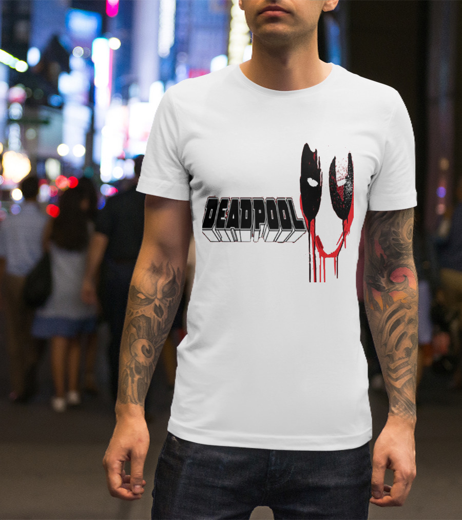Deadpool Marvel Dripping Mask T-Shirt