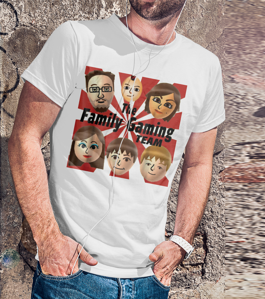 Family Gaming Team Characters With Text Burst T-Shirt