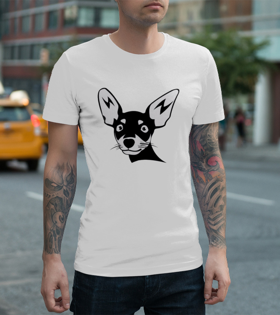 Chihuahua Dog Face Minimalist T-Shirt