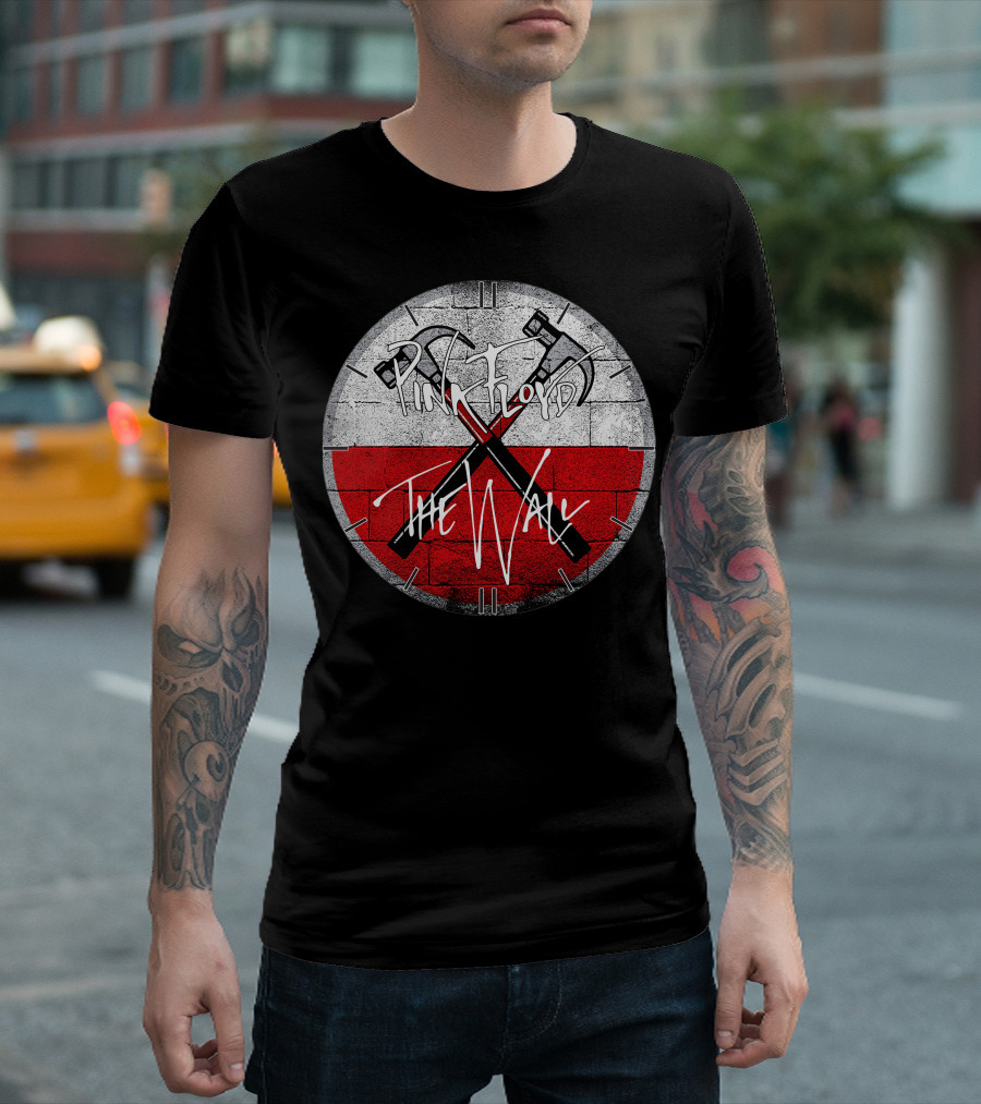 Pink Floyd The Wall Crossed Hammers Brick Circle T-Shirt