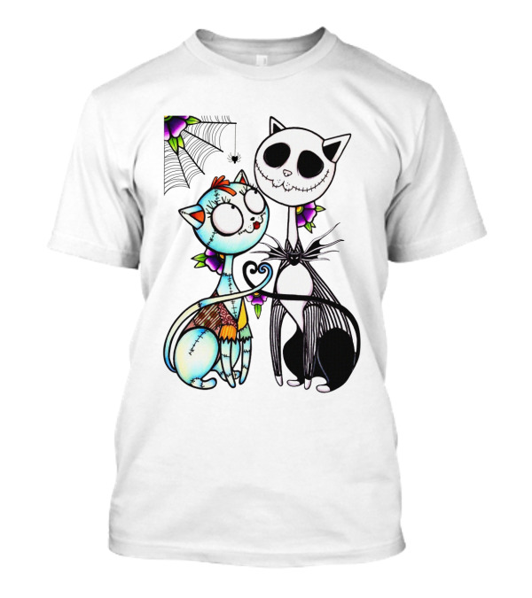 Cat Version of Jack Skellington and Sally w...T-Shirt Cat Version of Jack Skellington and Sally w...T-Shirt