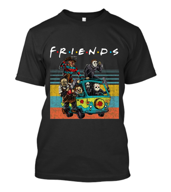 Friends Horror Icons Massacre Machine Cartoons T-Shirt