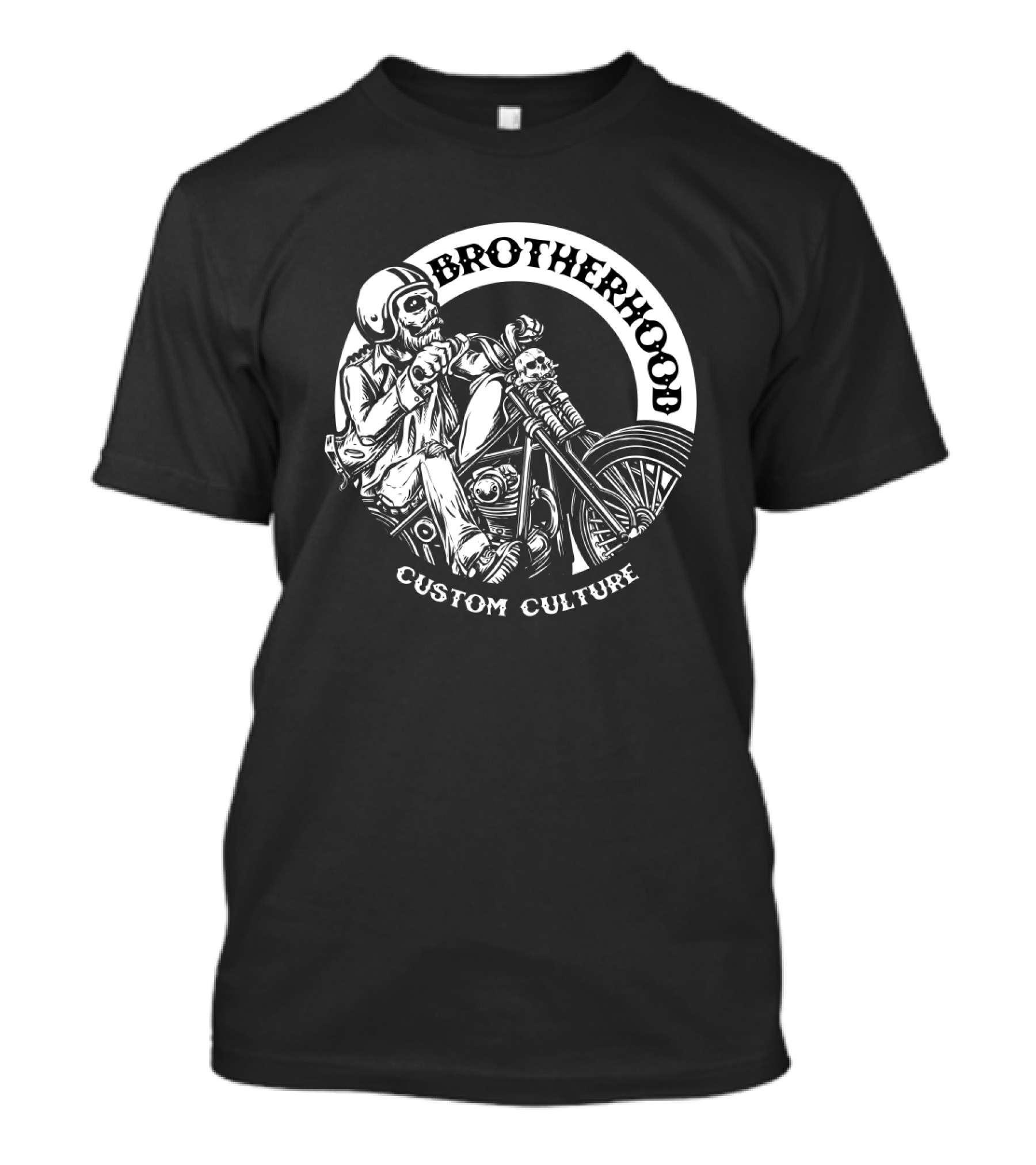 Brotherhood Skull Biker Chopper Custom Culture T-Shirt