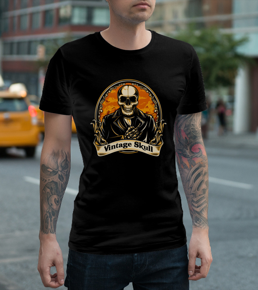 Vintage Skull Vintage Suit Iconic T-Shirt