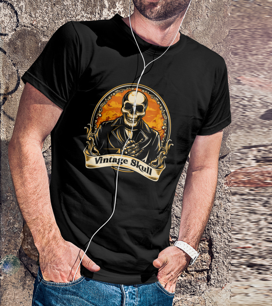 Vintage Skull Vintage Suit Iconic T-Shirt