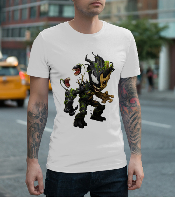 Baby Groot Venom Mashup Character Fusion T-Shirt