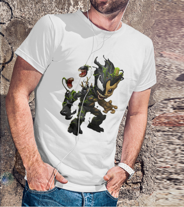 Baby Groot Venom Mashup Character Fusion T-Shirt