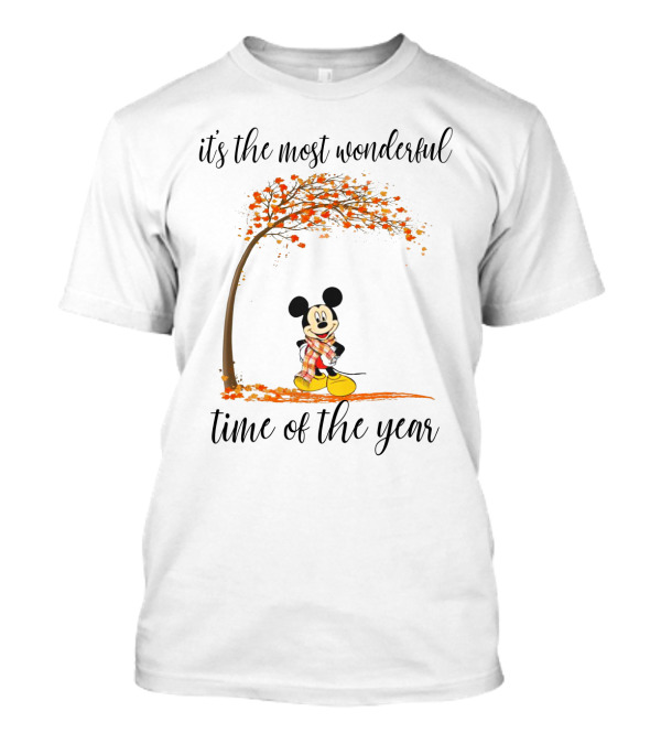 Disney Mickey It's The Most Wonderful Time Of The Year Autumn Tree T-Shirt