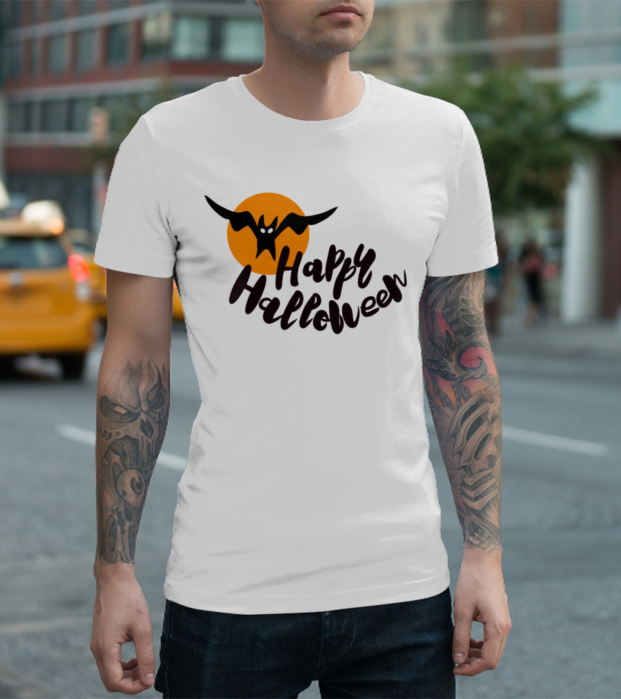 Happy Halloween Cartoon Bat T-Shirt