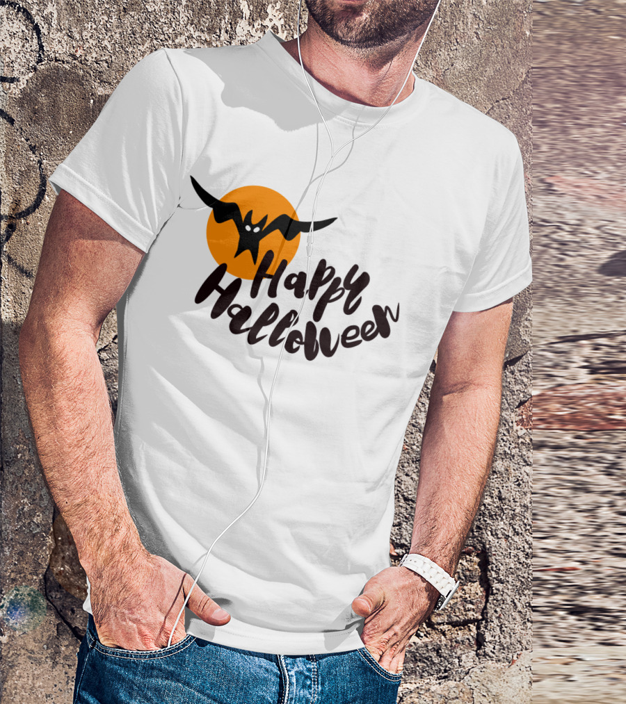 Happy Halloween Cartoon Bat T-Shirt