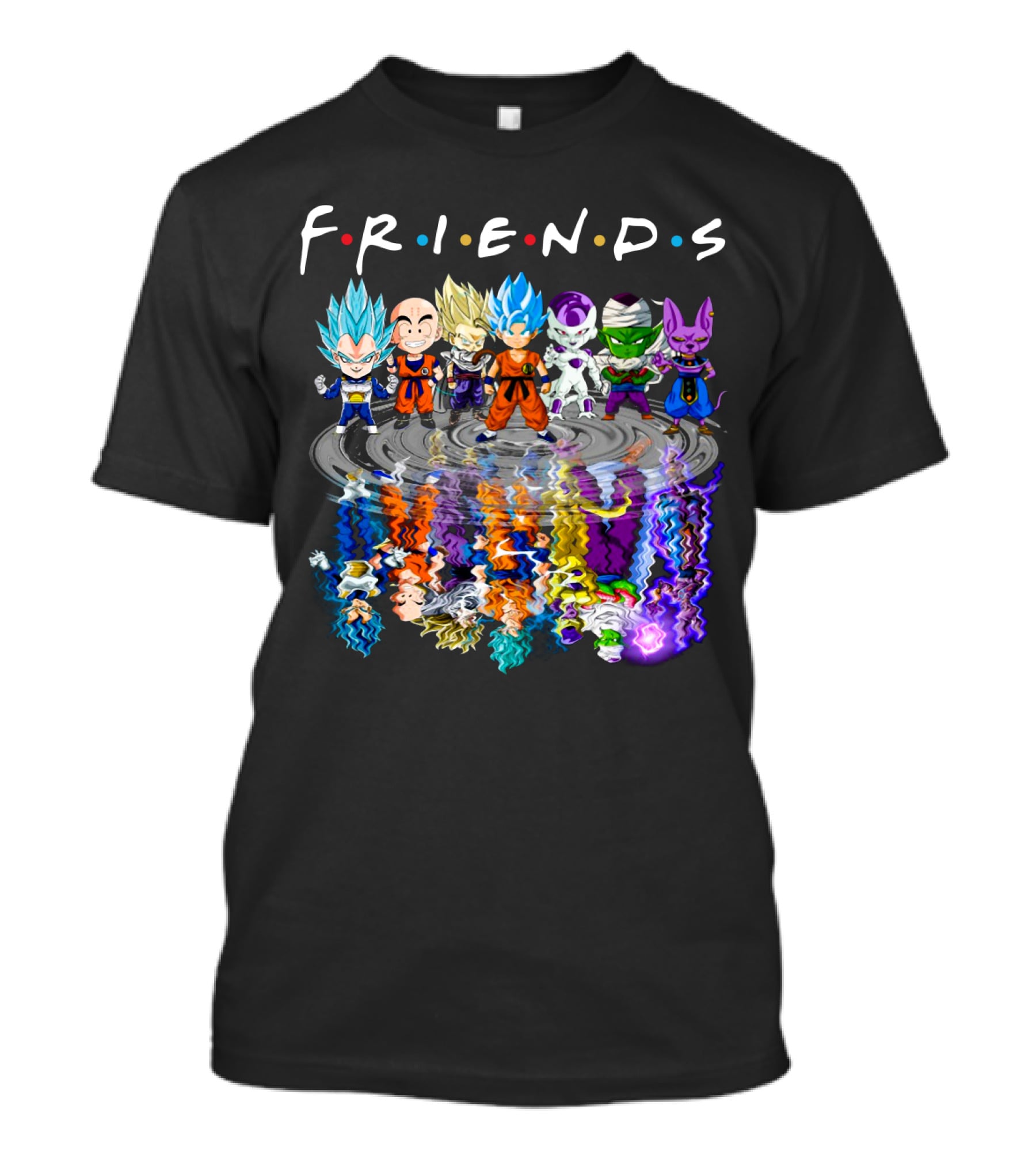 F.R.I.E.N.D.S Goku Vegeta Krillin Piccolo Frieza Beerus Dragon Ball Crossover T-Shirt