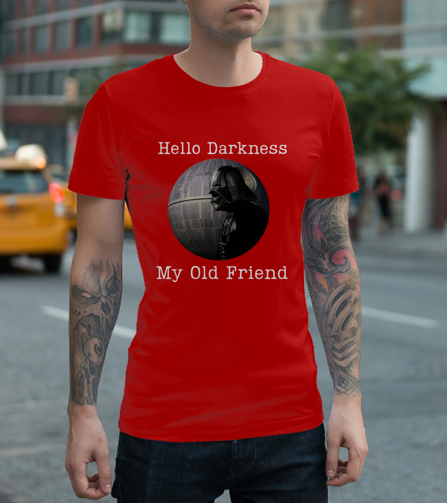 Darth Vader Hello Darkness My Old Friend Death Star T-Shirt