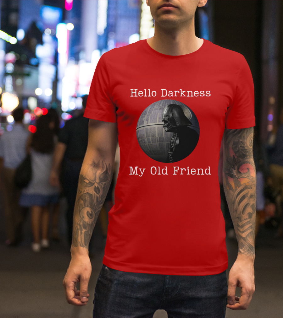 Darth Vader Hello Darkness My Old Friend Death Star T-Shirt