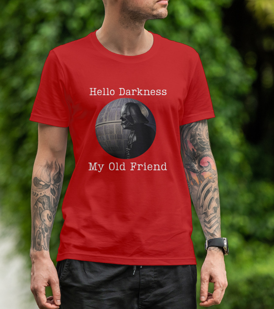 Darth Vader Hello Darkness My Old Friend Death Star T-Shirt