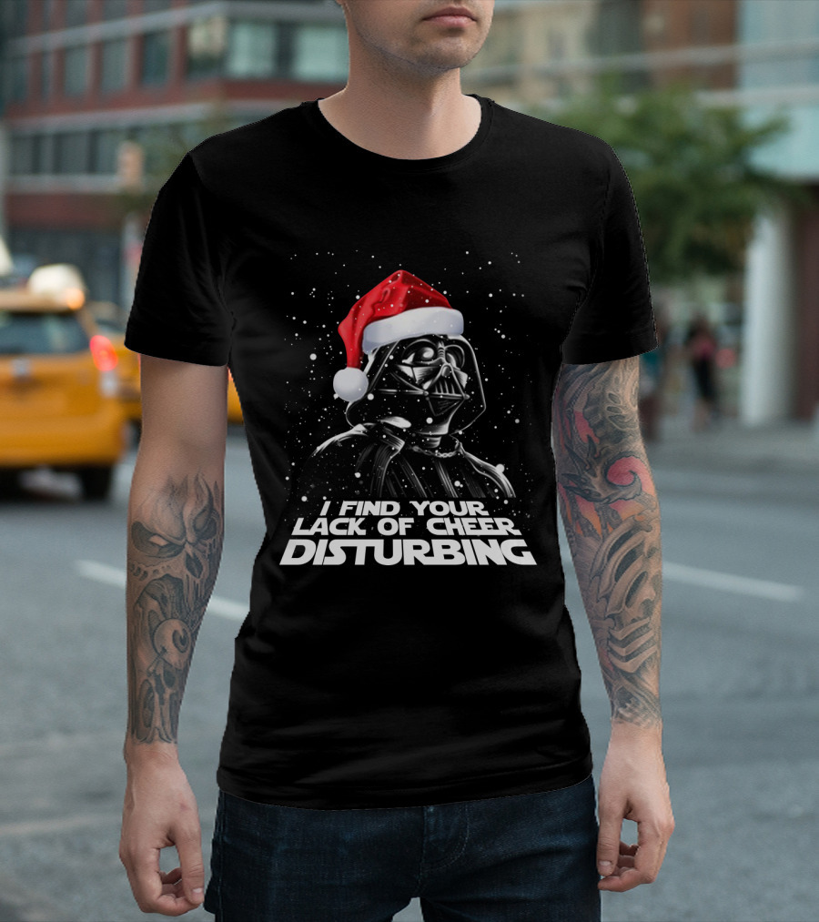 Darth Vader I Find Your Lack Of Cheer Disturbing Santa Hat Snowflakes T-Shirt