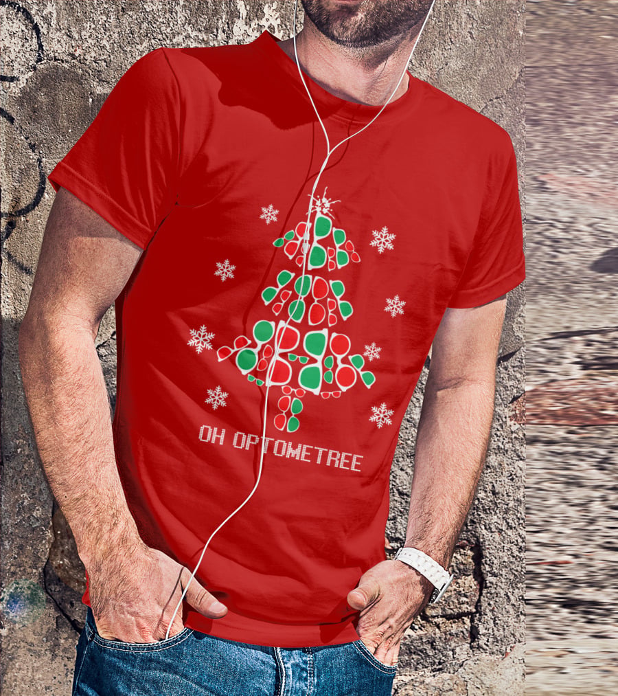 Oh Optometree Christmas Specs And Snowflakes T-Shirt