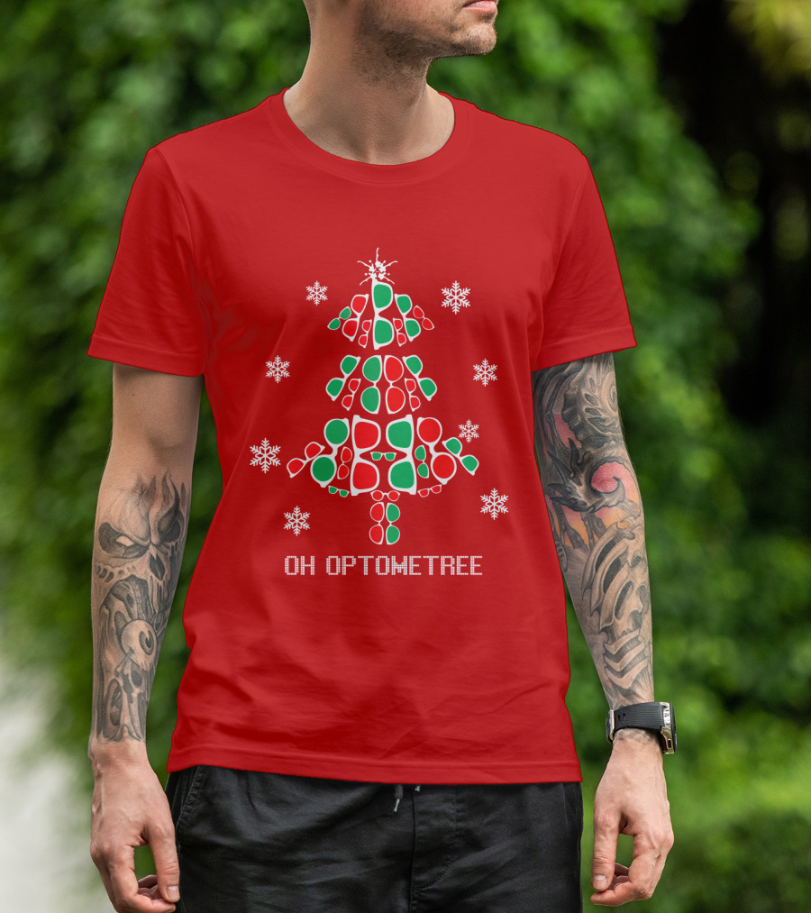 Oh Optometree Christmas Specs And Snowflakes T-Shirt