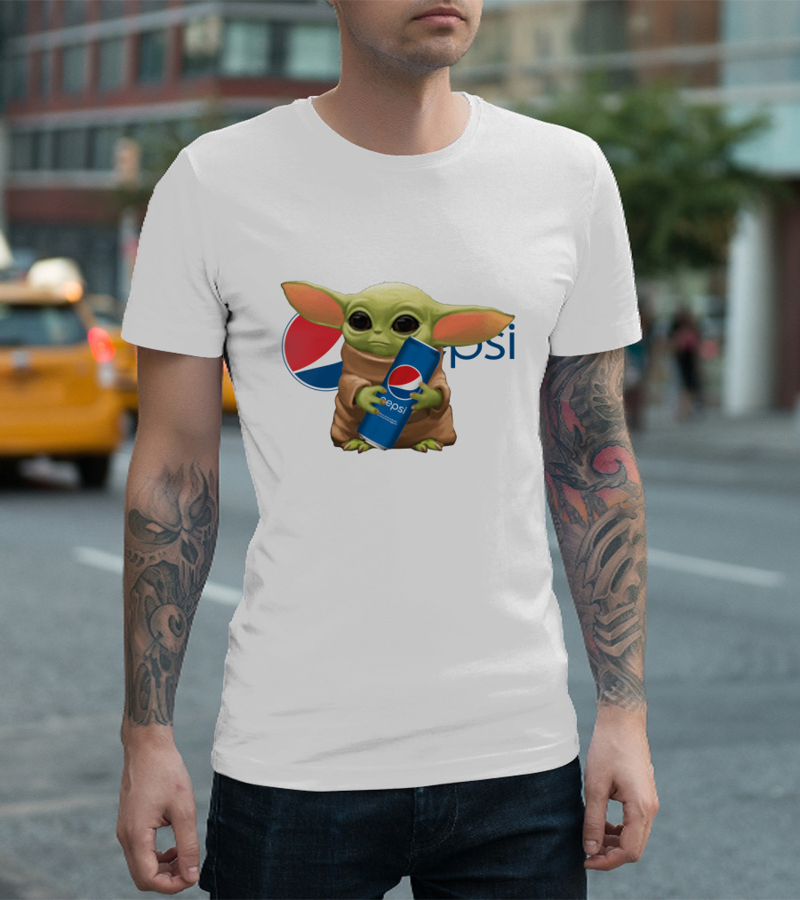 Baby Yoda Holding Pepsi Can With Pepsi T-Shirt