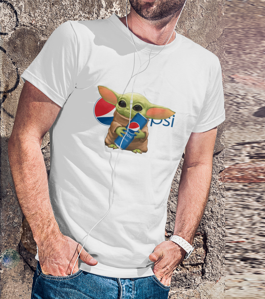 Baby Yoda Holding Pepsi Can With Pepsi T-Shirt