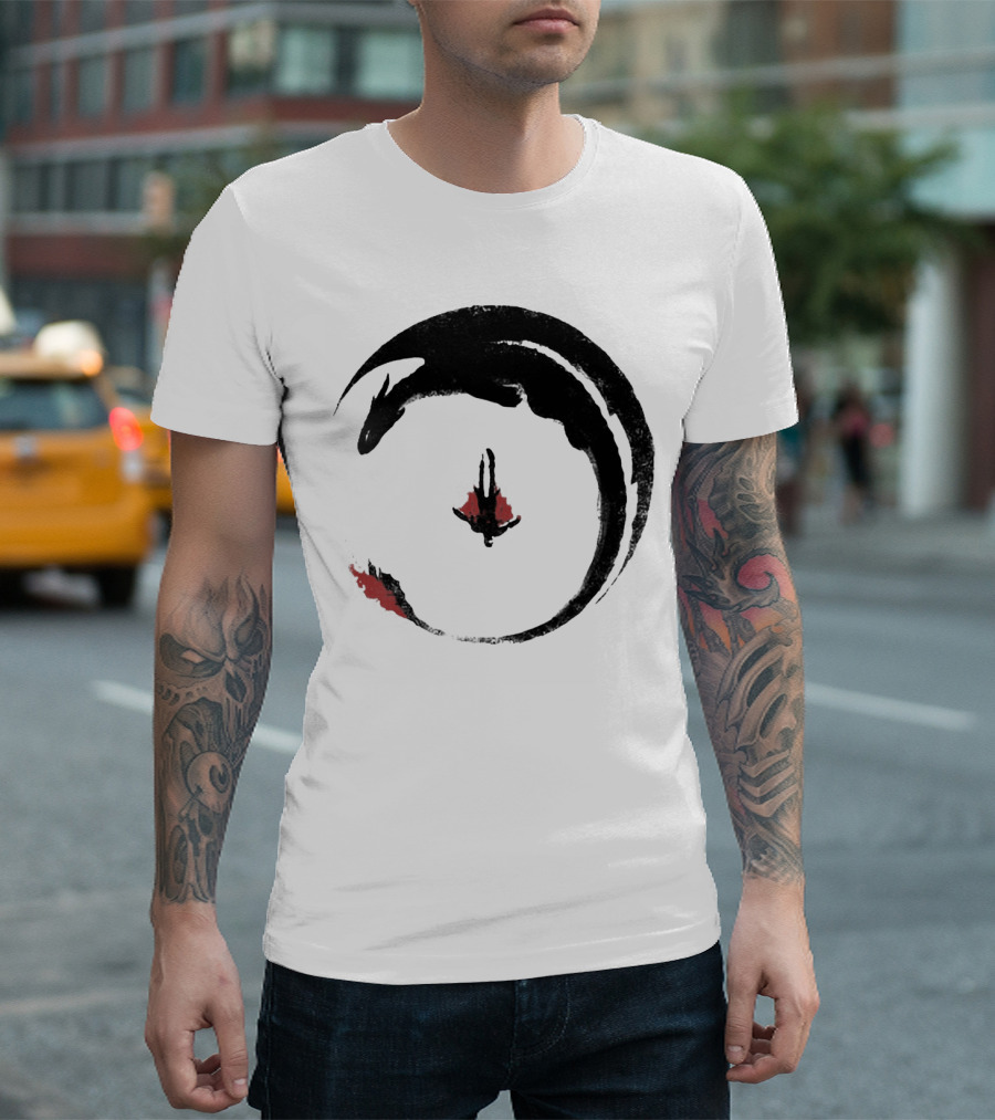 Hiccup And Toothless Fly Artistic Circular T-Shirt
