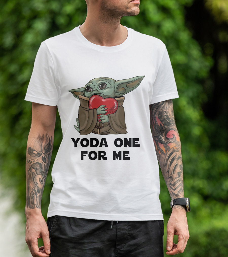 Yoda One For Me Baby Yoda Hug Heart T-Shirt