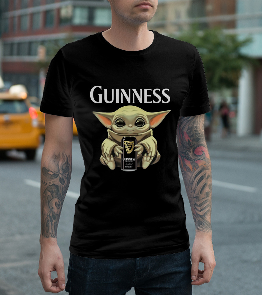 Guinness Baby Yoda Holding Can T-Shirt