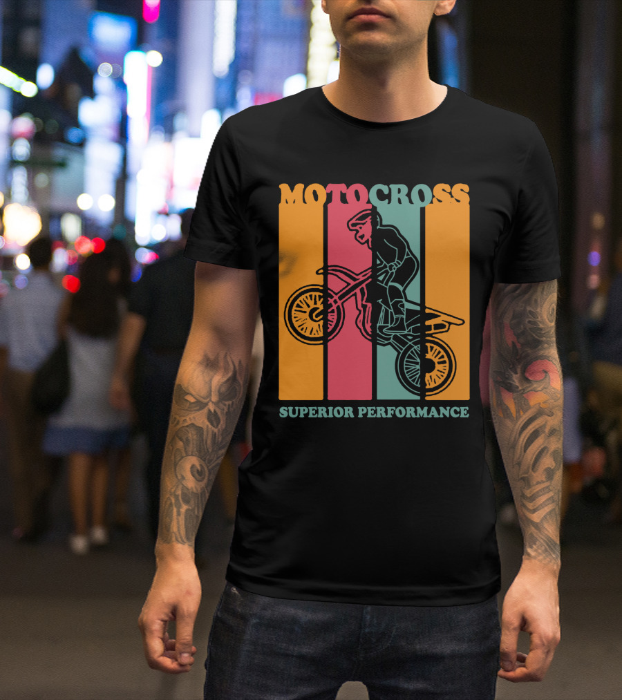 MOTO CROSS SUPERIOR PERFORMANCE VINTAGE STRIPES RIDER T-Shirt
