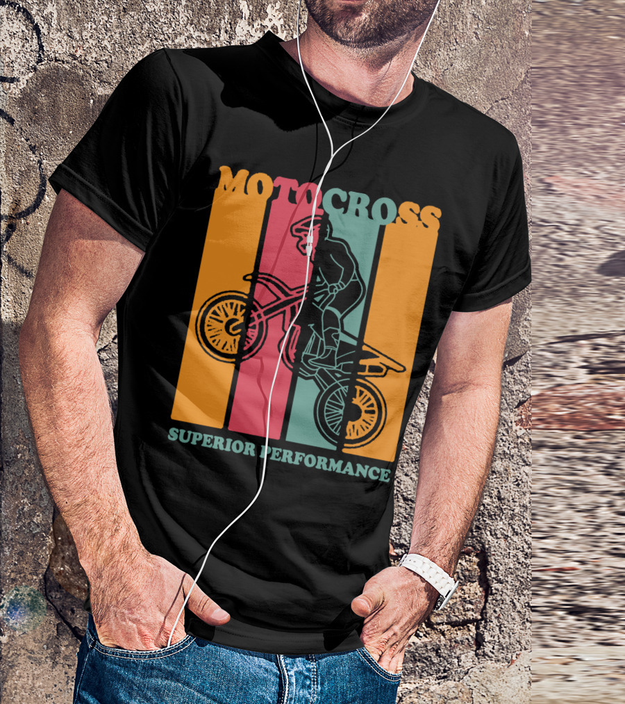 MOTO CROSS SUPERIOR PERFORMANCE VINTAGE STRIPES RIDER T-Shirt